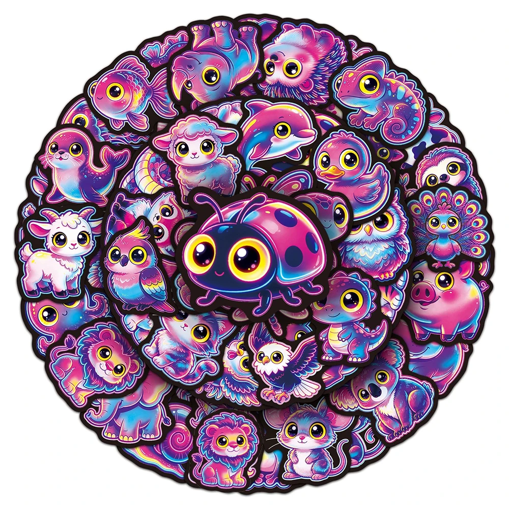 Lion Stationery & Office Supply(Kunshan)Co.Ltd - 10/30/50pcs Mix Animals Cartoon Stickers Neon