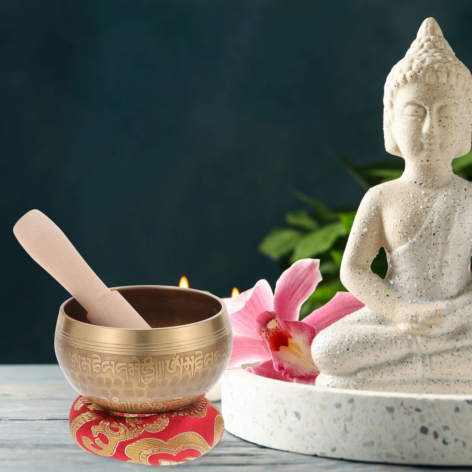 

Music Bowl Yoga Sound Bowls Musical Instrument Mini Meditative Pray Wood