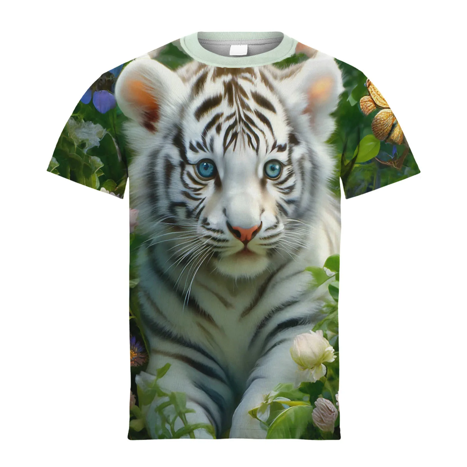 3d Cute Tiger Print T Shirt for Children's Clothing Animal Graphic T-Shirts Summer Trend Harajuku Short Sleeve O-Neck Tops