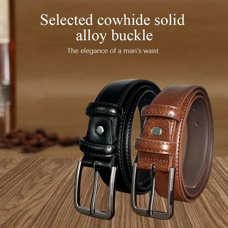 

Men's leather fashion belt casual Joker buckle young trend belt