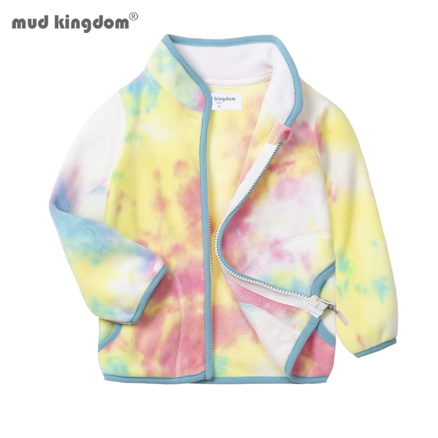 Mudkingdom Kids Jackets Autumn Long Sleeve Children Outerwear Fleece Cartoon Car Dinosaur Zipper Boys Girls Coats Kids Clothes