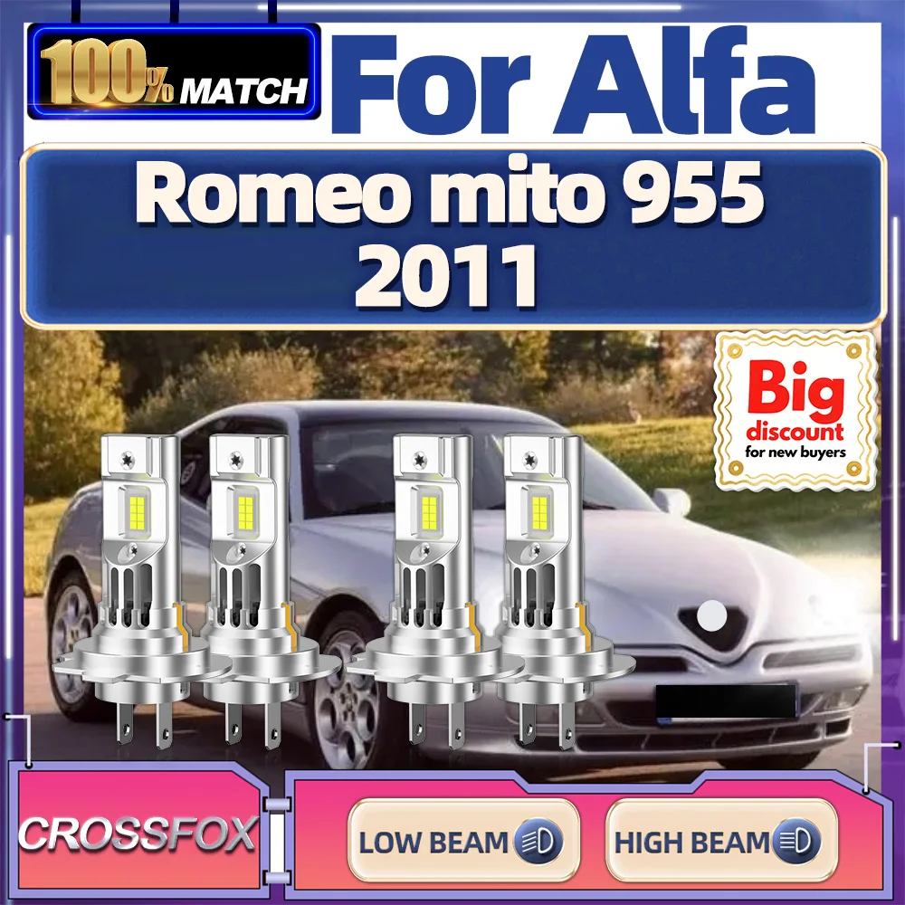 

CROSSFOX Canbus Upgrade LED Headlight Bulbs Super Bright Hi Lo Beam Headlamp Ampoules Plug And Play For Alfa Romeo mito 955 2011