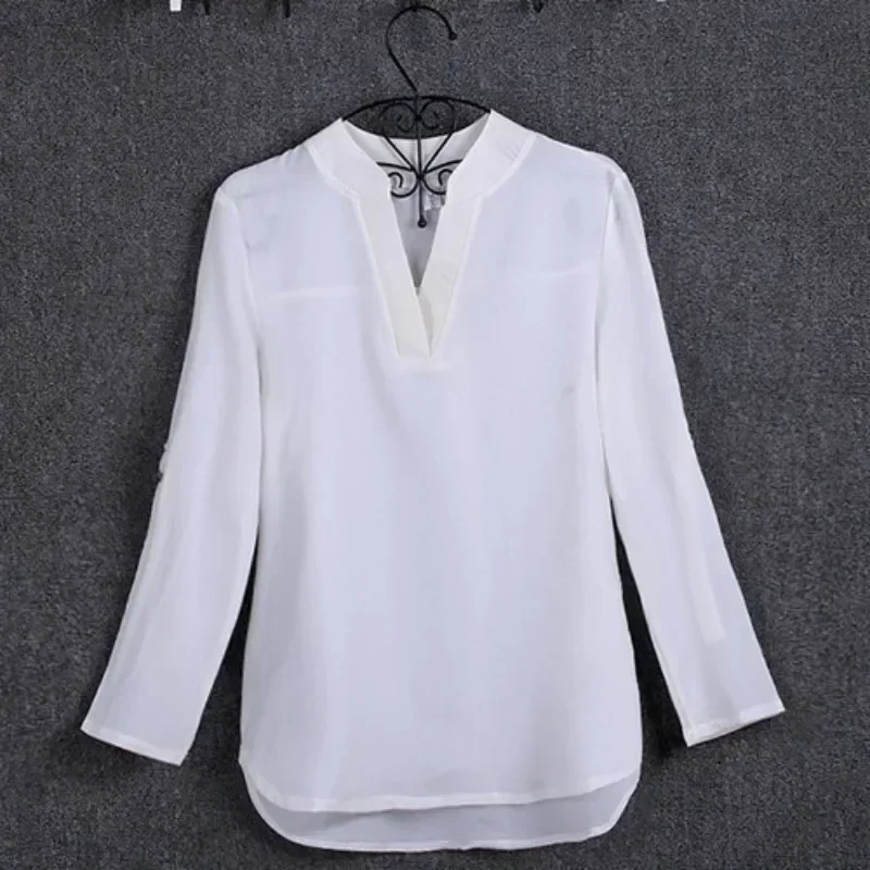 Plus Size Blouse Clothing Women Long Sleeve Shirt Chiffon Blouse Ladies Top blusa feminina S-5XL