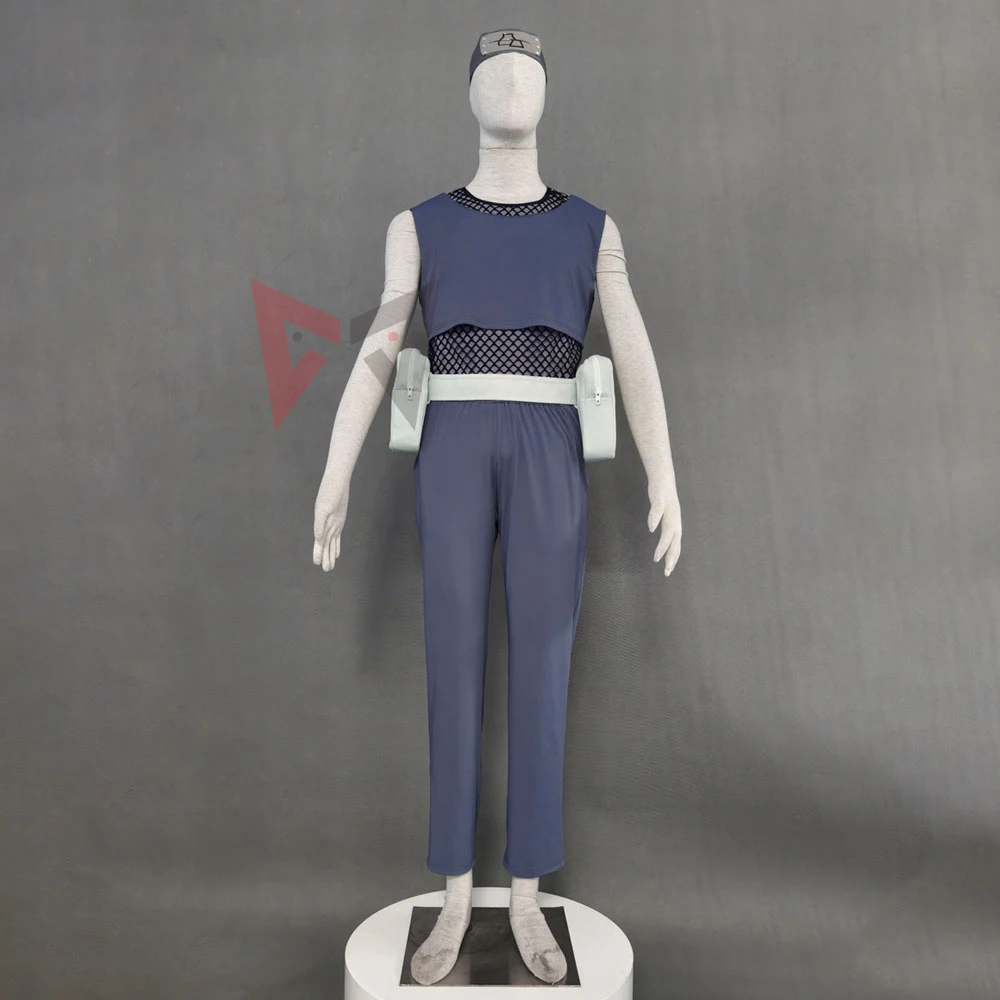 

New Ninja Cosplay Deidara Cosplay Costume Net Shirt Tops Pants Belt Headband For Game Party Halloween Custom Made