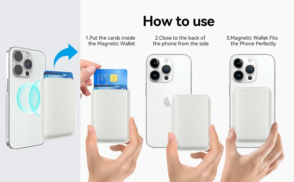 Für Magsafe-Geldbörse, stärkste magnetische Handy-Geldbörse für iPhone 16, 15, 14, 13 Pro Max, Leder-Geldbörse, Kreditkarteninhaber, RFID-Blockierung – Detail 7