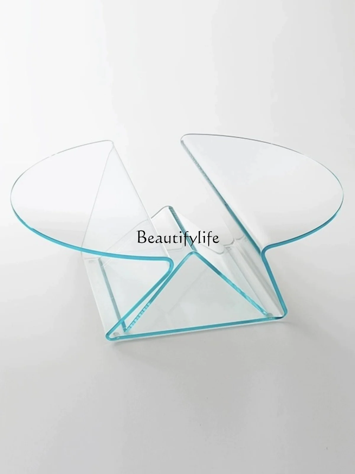 Minimalist Stained Glass round Tea Table Low Table Geometric Modeling Advanced Creative