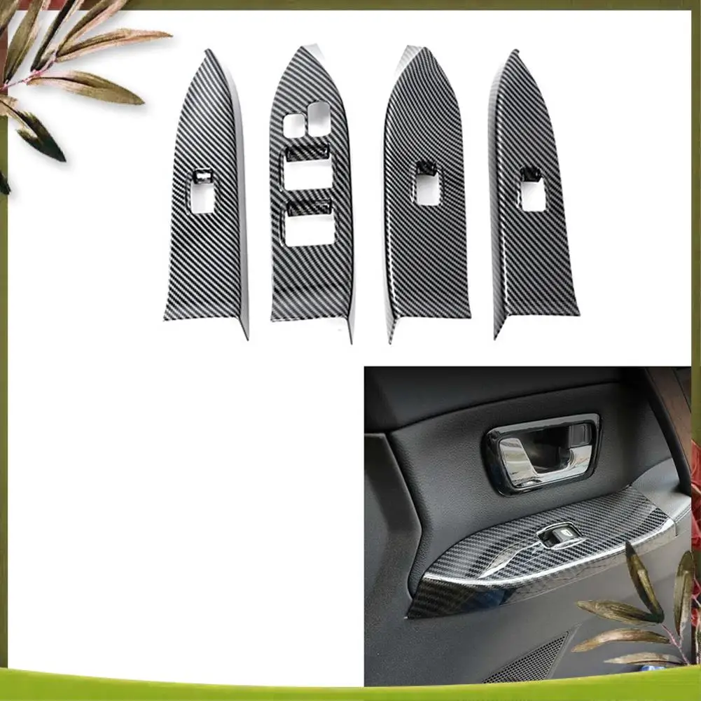 

A83R-Car Carbon Fiber Window Glass Lift Button Trim Switch Automotive Glass Switch Panel Patch For Mitsubishi Pajero 2007-2019