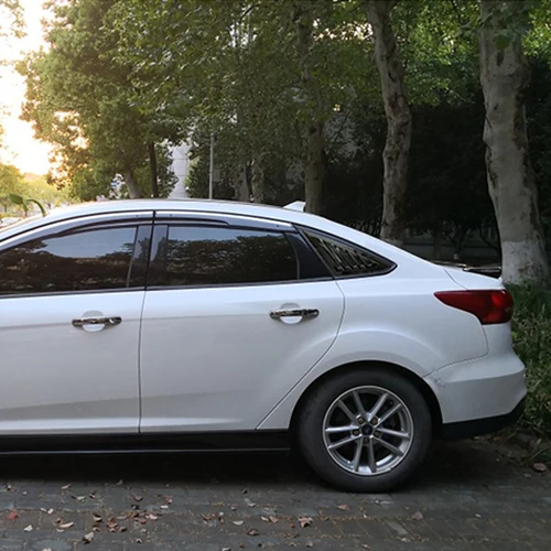 Imagen 2 del producto Para Ford Focus Sedan 2012-2018 persiana trasera de coche ventana persiana lateral cubierta de cuarto pegatina embellecedora pala de ventilación ABS fibra de carbono negro