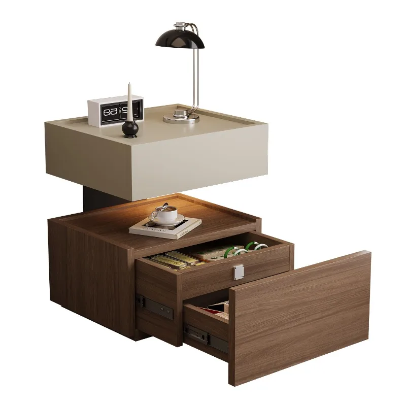 Suspended building block hidden compartment bedside table Italian minimalist high-end locker with hidden