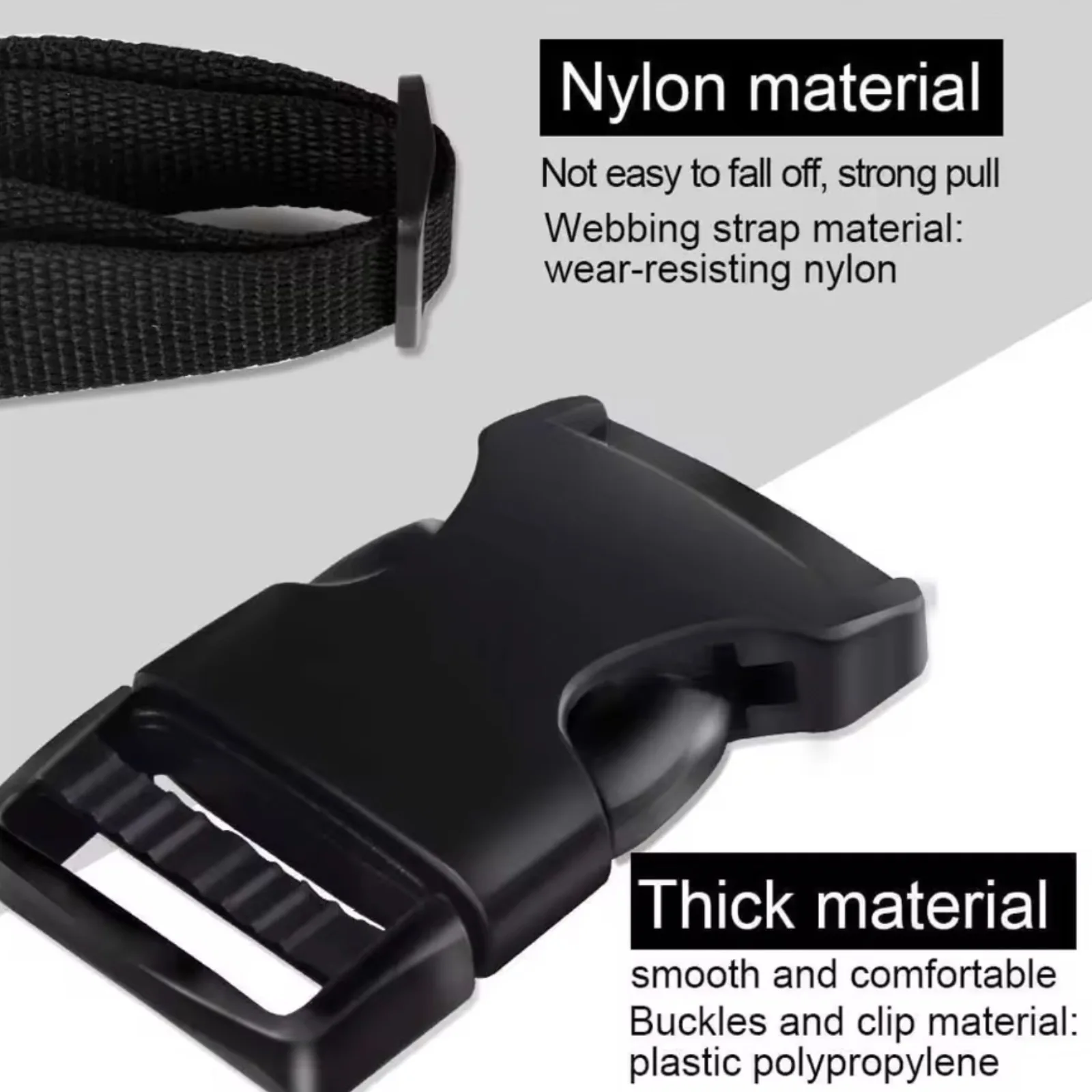 4M Nylon Webbing Strap with 10 Flat Side Release Buckles Tri-Glide Slides for DIY Luggage Backpack Strap view 4