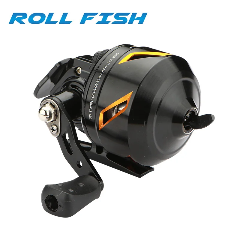 ROLLFISH Slingshot Fishing Reel Saltwater Freshwater Metal Closed Body Outdoor Fishing Shooting Wheel Gear Ratio 3.9:1 Max 8KG