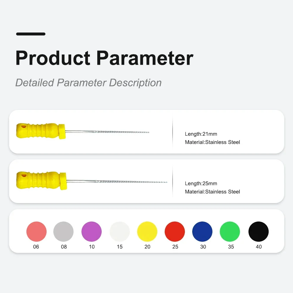 10 pudełek/paczka Dental Hand Use H Files 21 cm 25 mm Endodontyczny pilnik do kanałów korzeniowych ze stali nierdzewnej Narzędzia do leczenia stomatologii dentystycznej
