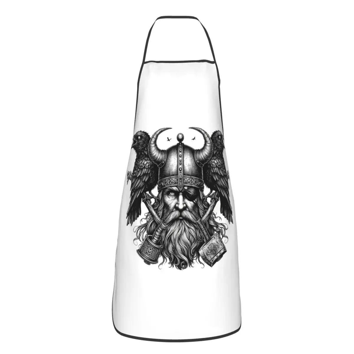 Odin Vikings Viking Legend Norse Mythology Rune Aprons Chef Cooking Tablier Bib Kitchen Cleaning Pinafore for Women Men Painting