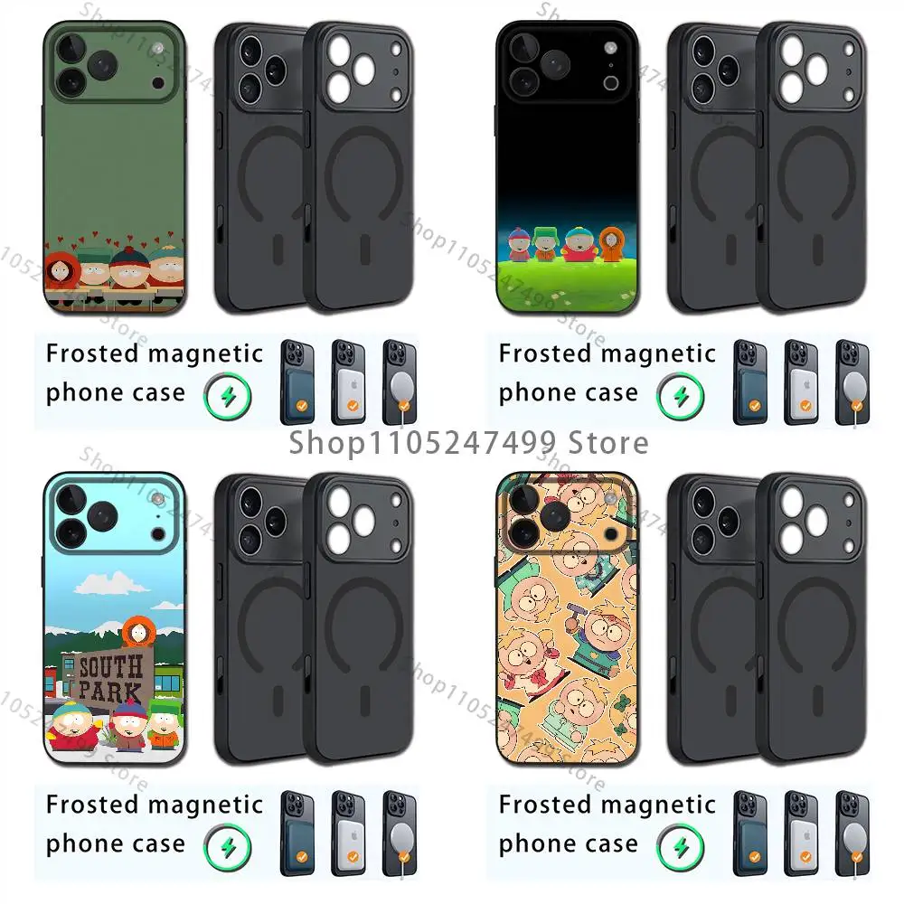 

Cartoon S-Souths P-Parks Phone For iPhone 17,12,11,16,15,13,14,Pro,Max,Plus,Mini, For Magsafe,Magnetic Wireless Charging Case