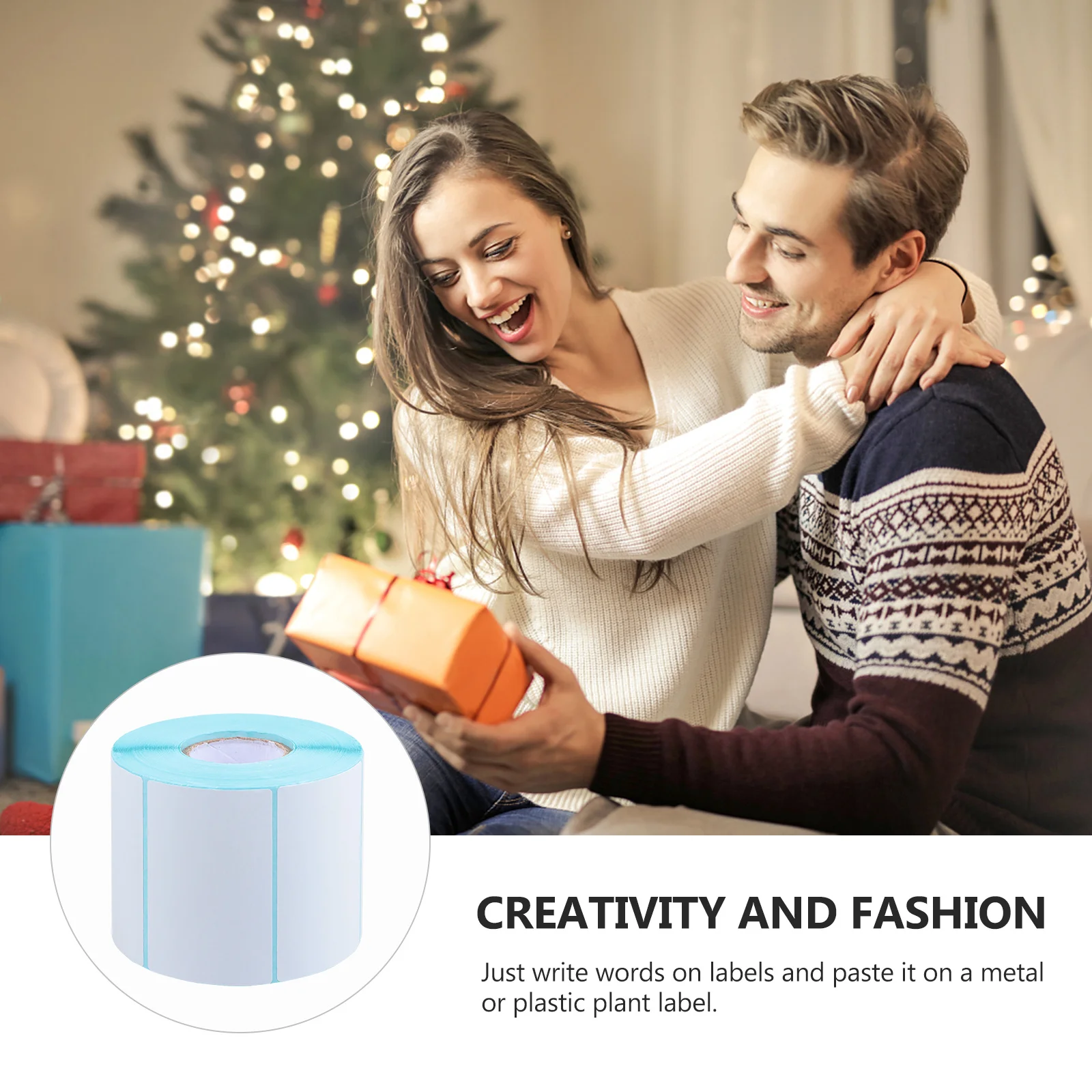 Étiquettes en papier thermique auto-adhésives imperméables, autocollant de nom polyvalent pour bouteille, étiquette de prix de plante, rouleau d'étiquettes autocollantes