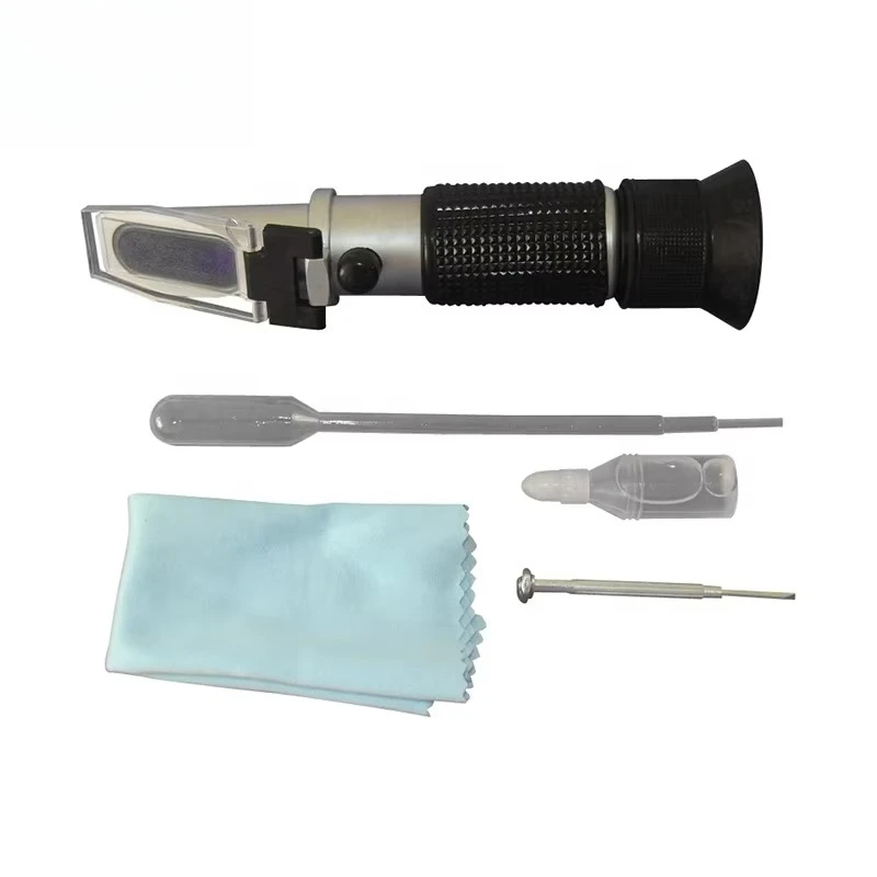 Brix Refractometer Hand Held Sugar Level Test Meter Food Fruit Beverages Brix Content Homebrew Tool with ATC/Brix Range 0~90%