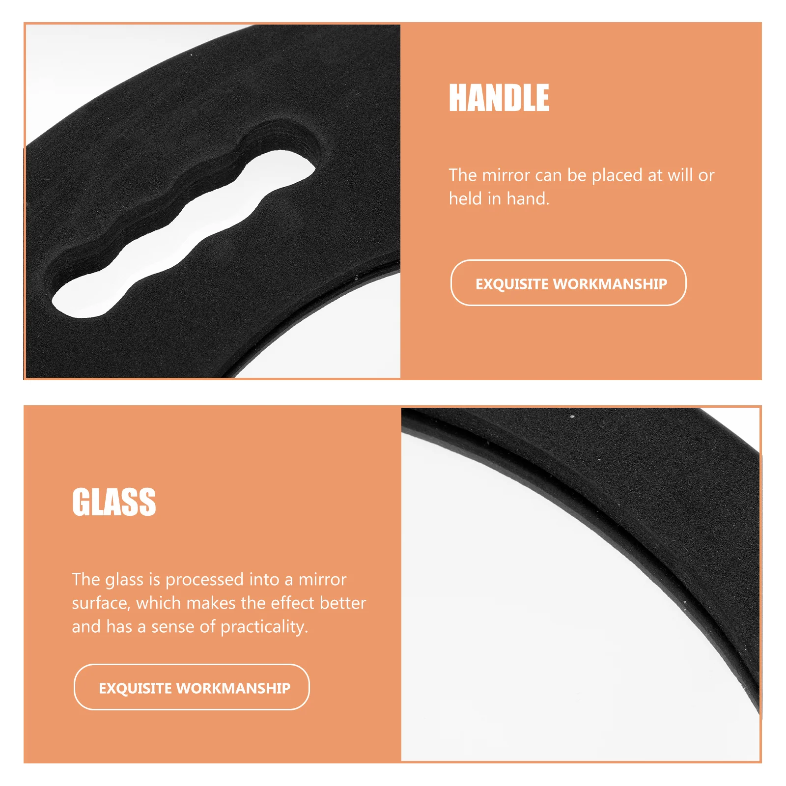 مرآة رغوية مستديرة بتصميم محمول لتصفيف الشعر في صالونات التجميل، تطبيق المكياج أثناء السفر للاستخدام في الهواء الطلق، انعكاس واضح