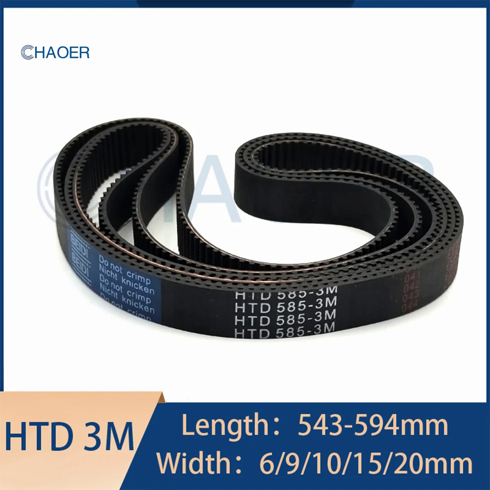 

HTD 3M Timing Belt Length 543 546 549 552 555 558 561 564 567 570 573 579 582 585 588 591 594mm 3M Arc Tooth Rubber Drive Belt