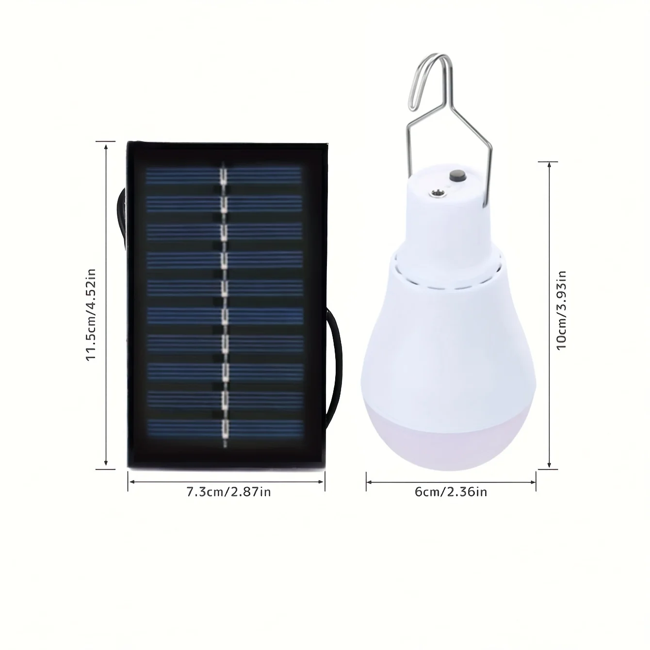 1PC Solar LED Light Outdoor Emergency Light Bulb With Solar Panel Rechargeable Bulb For Hanging Yard Garden Light Camping Lamp