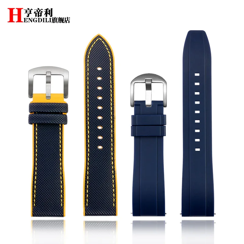 22 23mm For Citizen Blue angel second Three generation Men watch Strap AT8020 8078 JY8085 nylon fluoro rubber silicone watchband