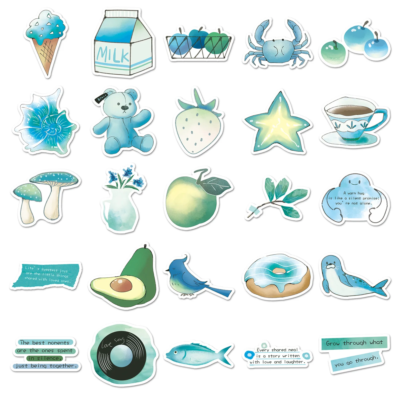 

10/30/50PCS INS Style Stickers Funny Cartoon Creative Decorative Pencil Box Desk Water Cup Guitar Decal Stickers Kids Toy Gift