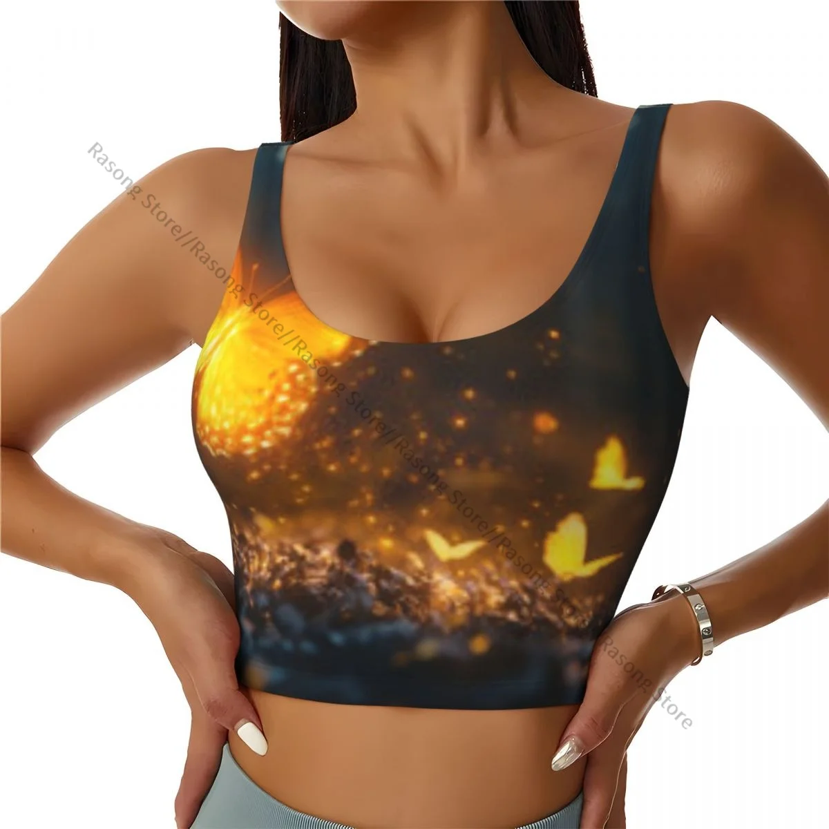 Sports Bra Women Running Yoga Clothes Vest Enchanting Night In The Forest Gathering Fitness Vest