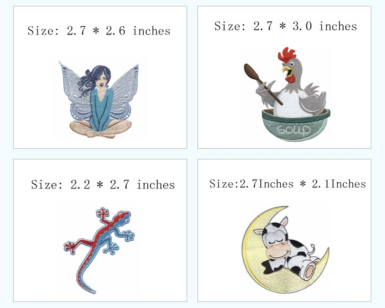 Cartoon Embroidered Patches Iron-on for Clothes Hats Bags - Decorative Embroidery Patches in Stock