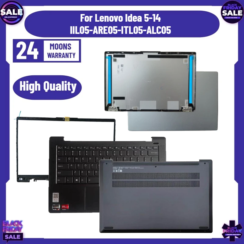 For Lenovo Idea 5-14 IIL05-ARE05-ITL05-ALC05 Laptop LCD Back Cover Front Bezel Upper Palmrest Bottom Case Keyboard
