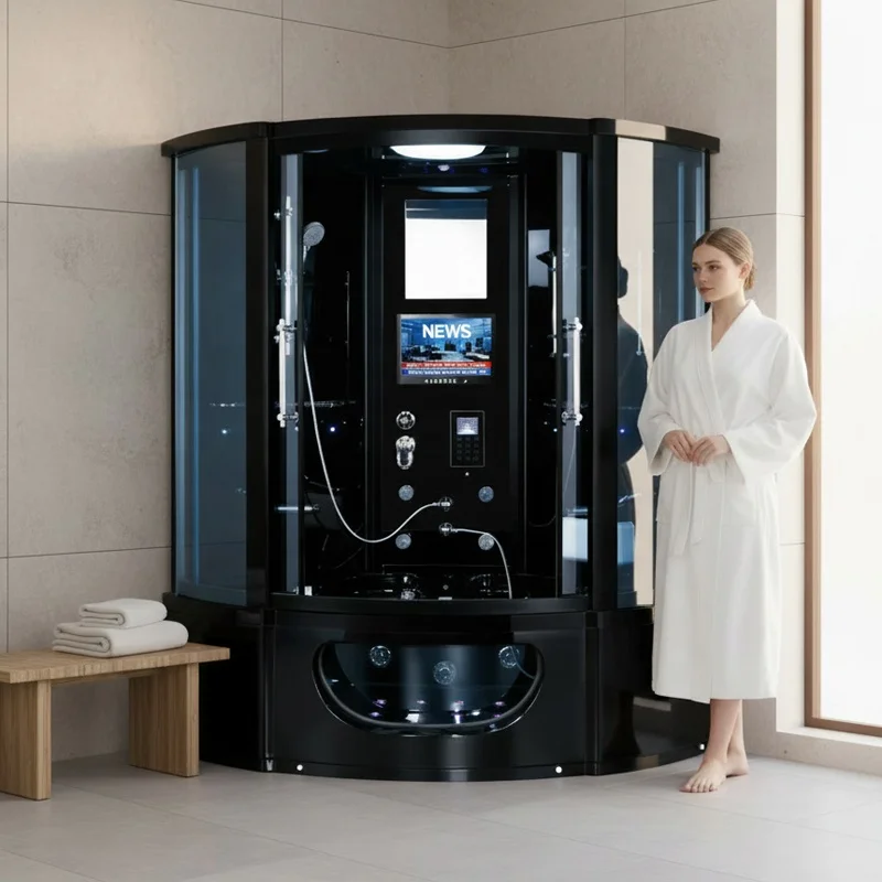 &c Como Jetted Tub Combo Steam Shower steam Showers Shower Cabin with Tv 2 Person Steam