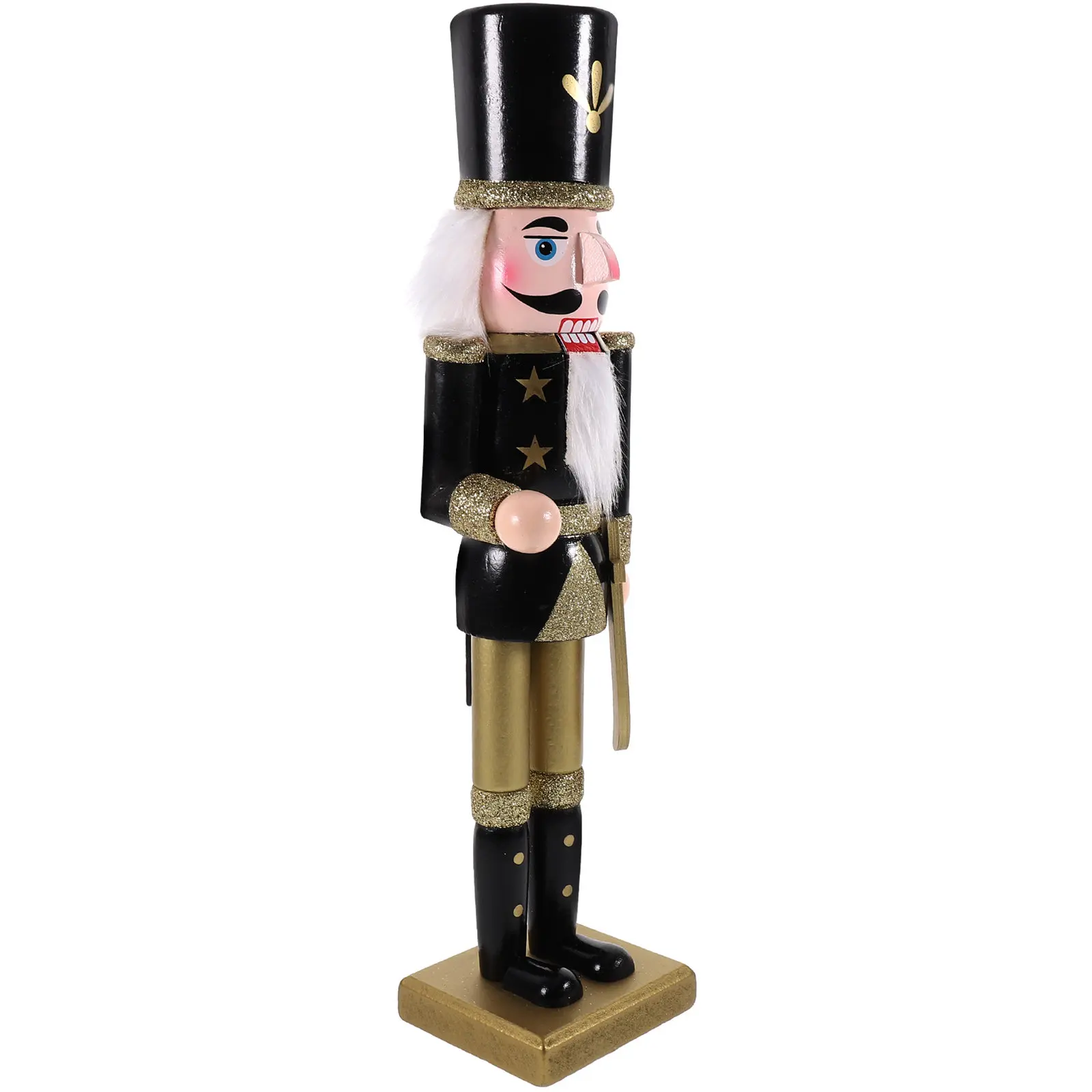 

Exquisite Wooden Nutcracker Statue Christmas Desktop Decor Adorable Table Ornament for Living Room Dining Room Holiday Display