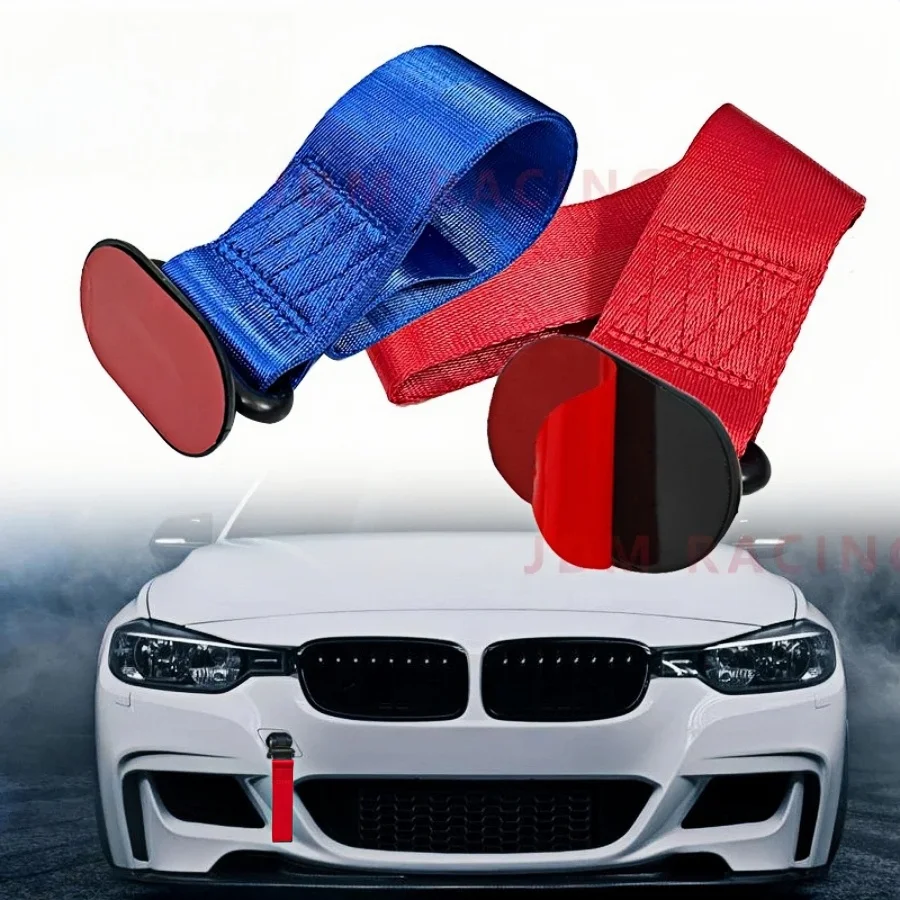 High Strength Car Color Pendant Tow Strap Belt Tow Rope Sticker Ribbon Car Decorations Sticker Trailer Ropes Bumper Towing Strap