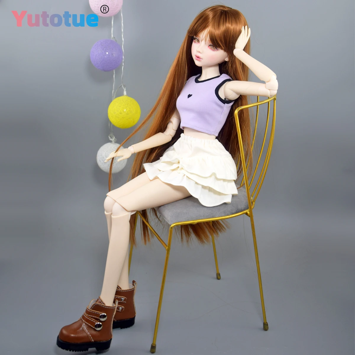 YUTOTUE 56 سنتيمتر ارتفاع دمية أنثى جميلة كبيرة BJD دمية لعبة ماكياج مرسومة باليد نابض بالحياة