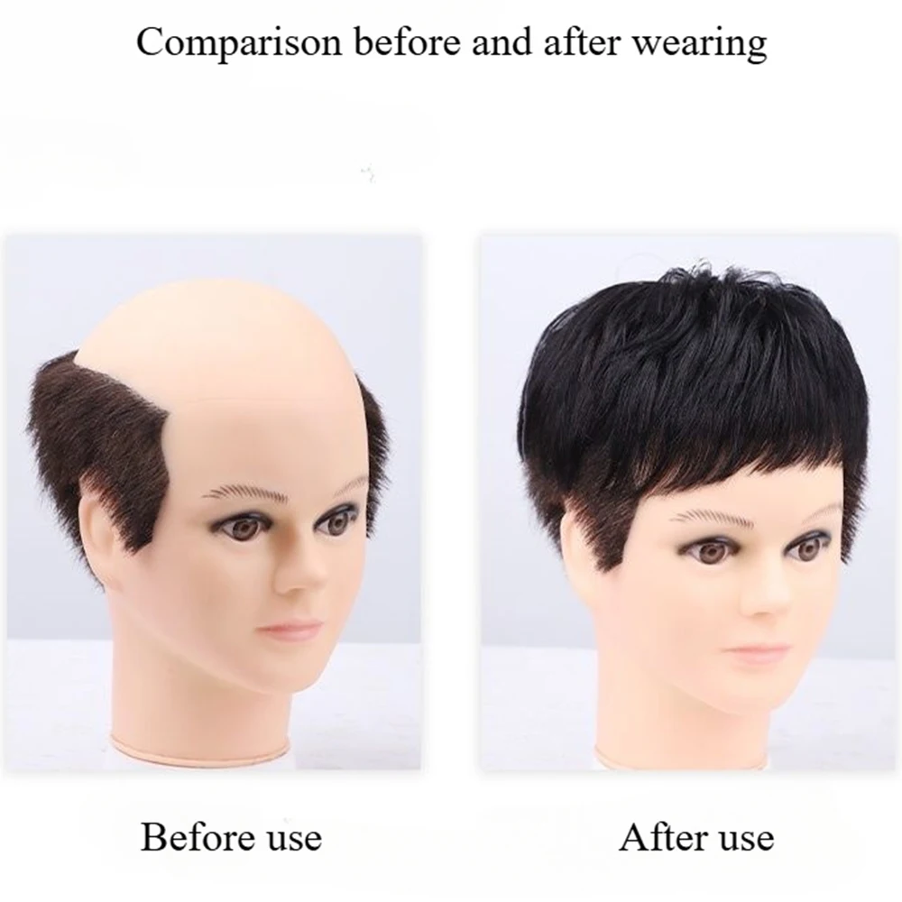 Men Hairpiece Stylish Men Wig Natural-looking Men's Synthetic Hair Wig for Spots Gray Hair Coverage Short Straight Hairpiece image 2