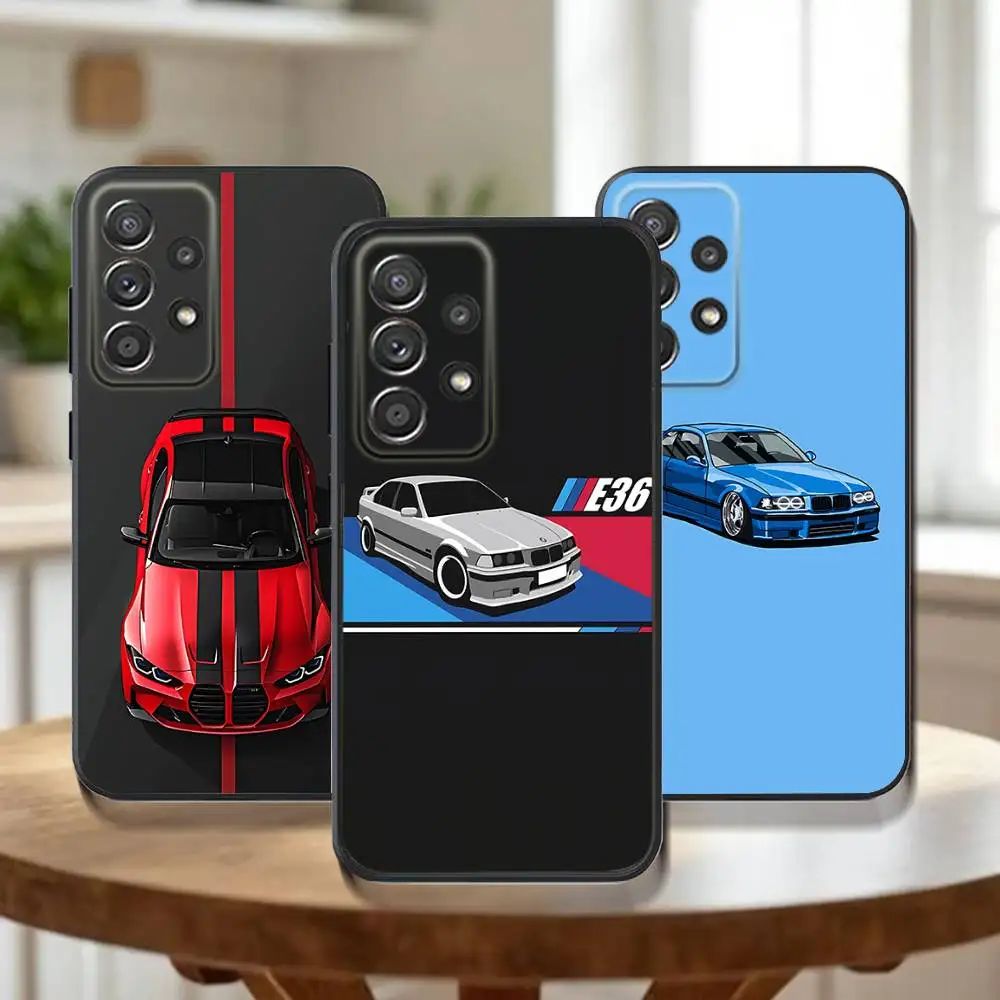 

M3 E36 Power Oldtimer Car Phone Case For Samsung Galaxy A73,30,32,72,51,53,52,71,22,5G,Note,J7,8,9 Soft Black Cover