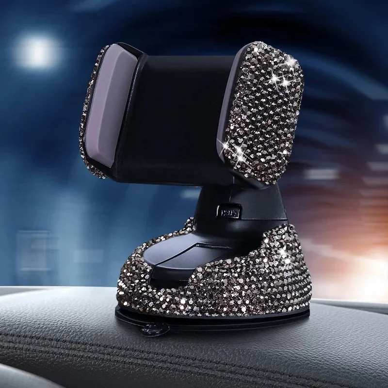 Diamond Bling Car Cell Phone Holder Girl strass Crystal Mount Universal Fit Mobile Holder accessori interni per auto per le donne