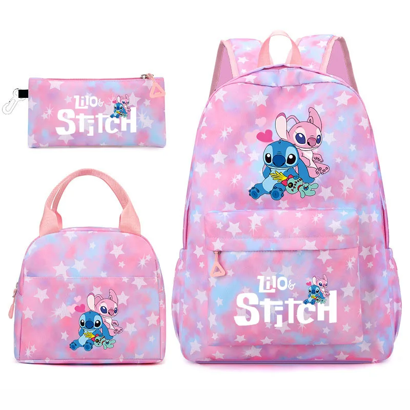 

Stitch Schoolbag Bookbag Backpacks Boy Girl Waterproof School Bag Teens Laptop Backpack Women Travel Bag Christmas Gift 3pcs Set