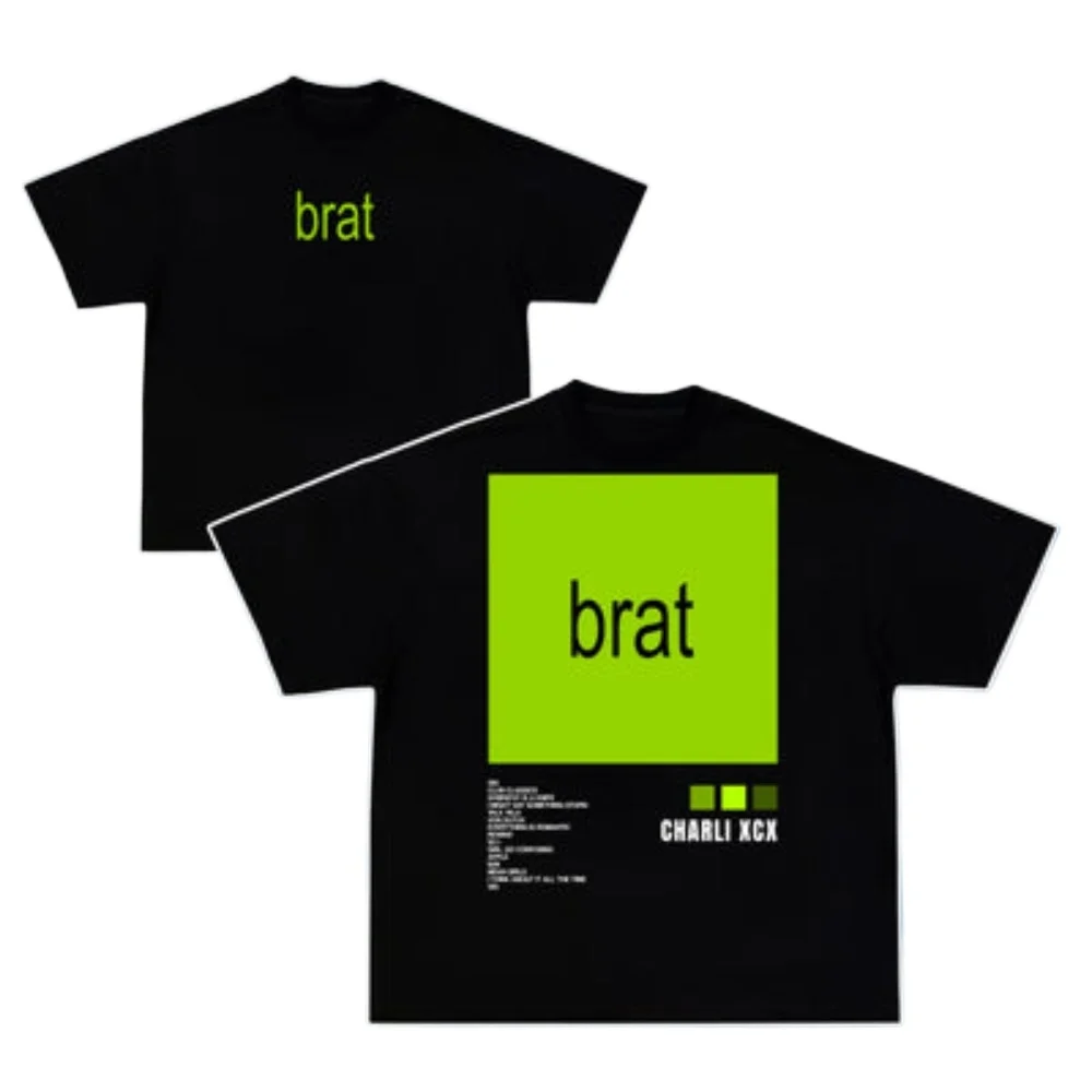 CHARLI XcX camiseta gráfica Vintage Retro Brat Unisex verano algodón para mujeres Top camiseta manga corta ropa de calle suelta Casual de moda