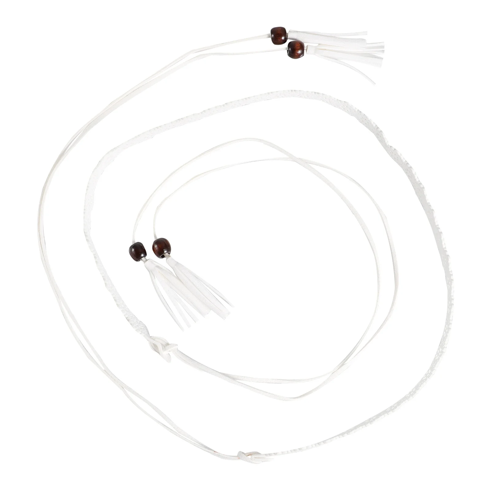 

1pc Microfiber Waist Belt Tassel Design All-Match Thin Belt For Women Casual Waistband Lady Dress Girdle Fashionable Clothing