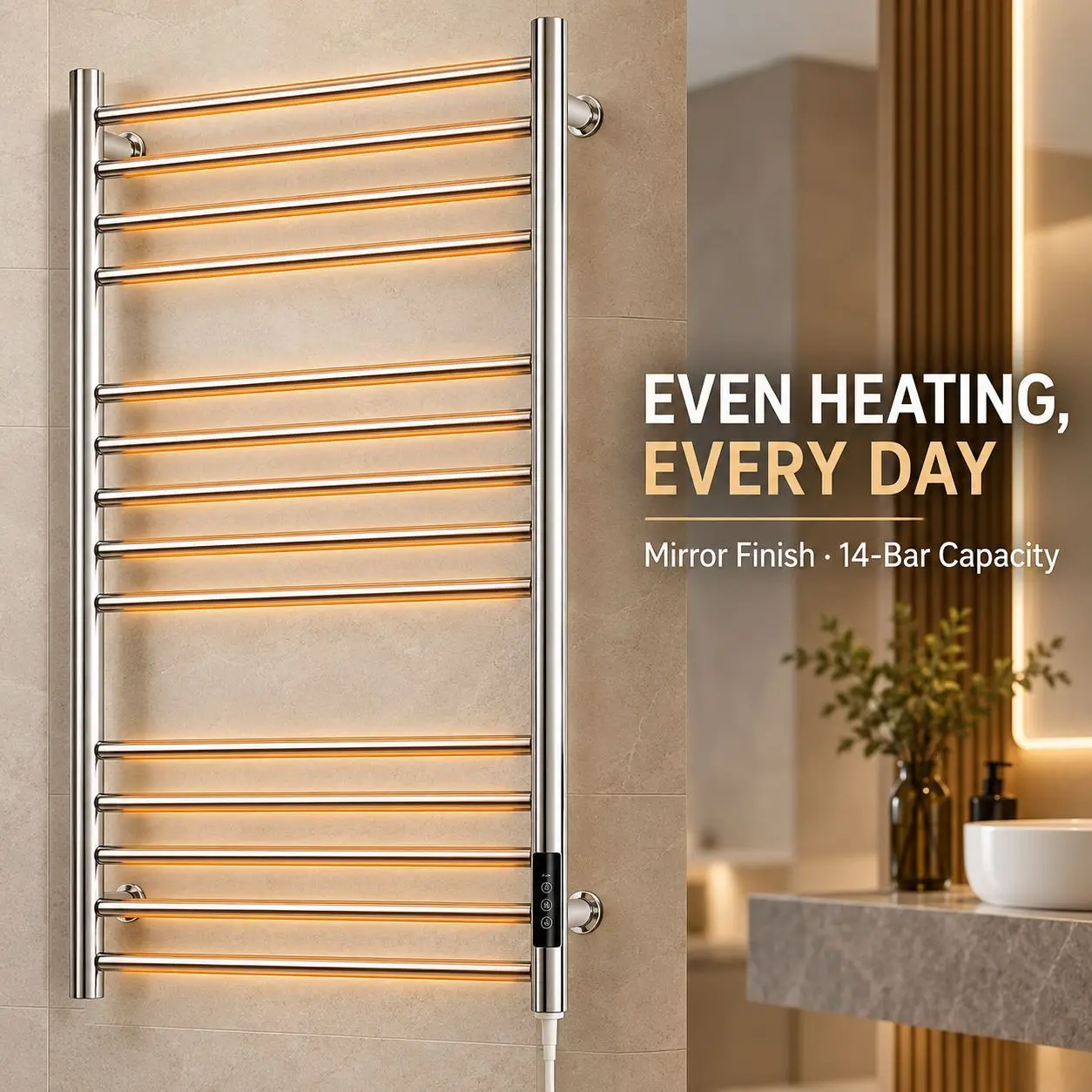 Intelligent waterproof electric towel rack, bathroom towel drying rack, with sterilization and mildew prevention functions