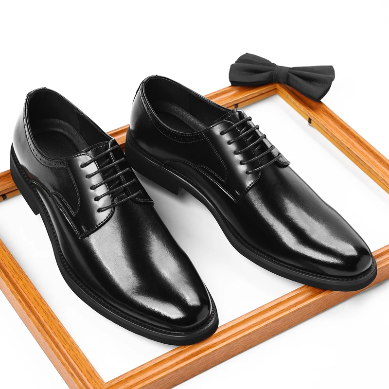 

Men's Derby Leather Shoes High quality casual style Office and business work plus size Dress up adult suit daily shoes Hot 37-48