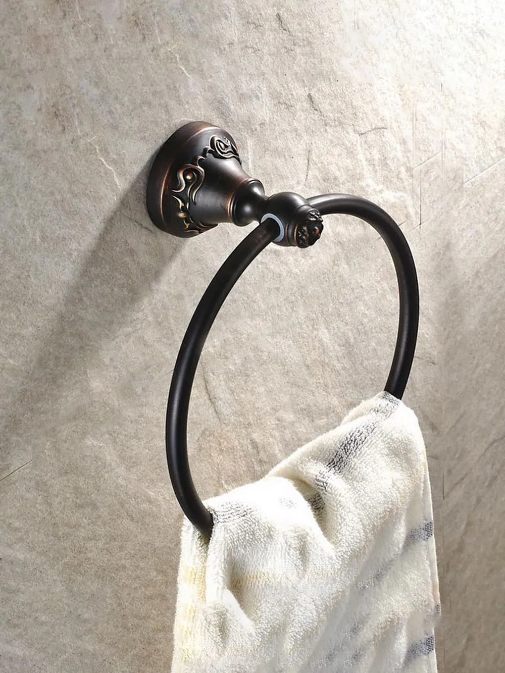 Black Oil Rubbed Brass Ring Wall Mount Towel Ring Bathroom Accessories Bath Towel Holder rack Bath Hardware Nba446