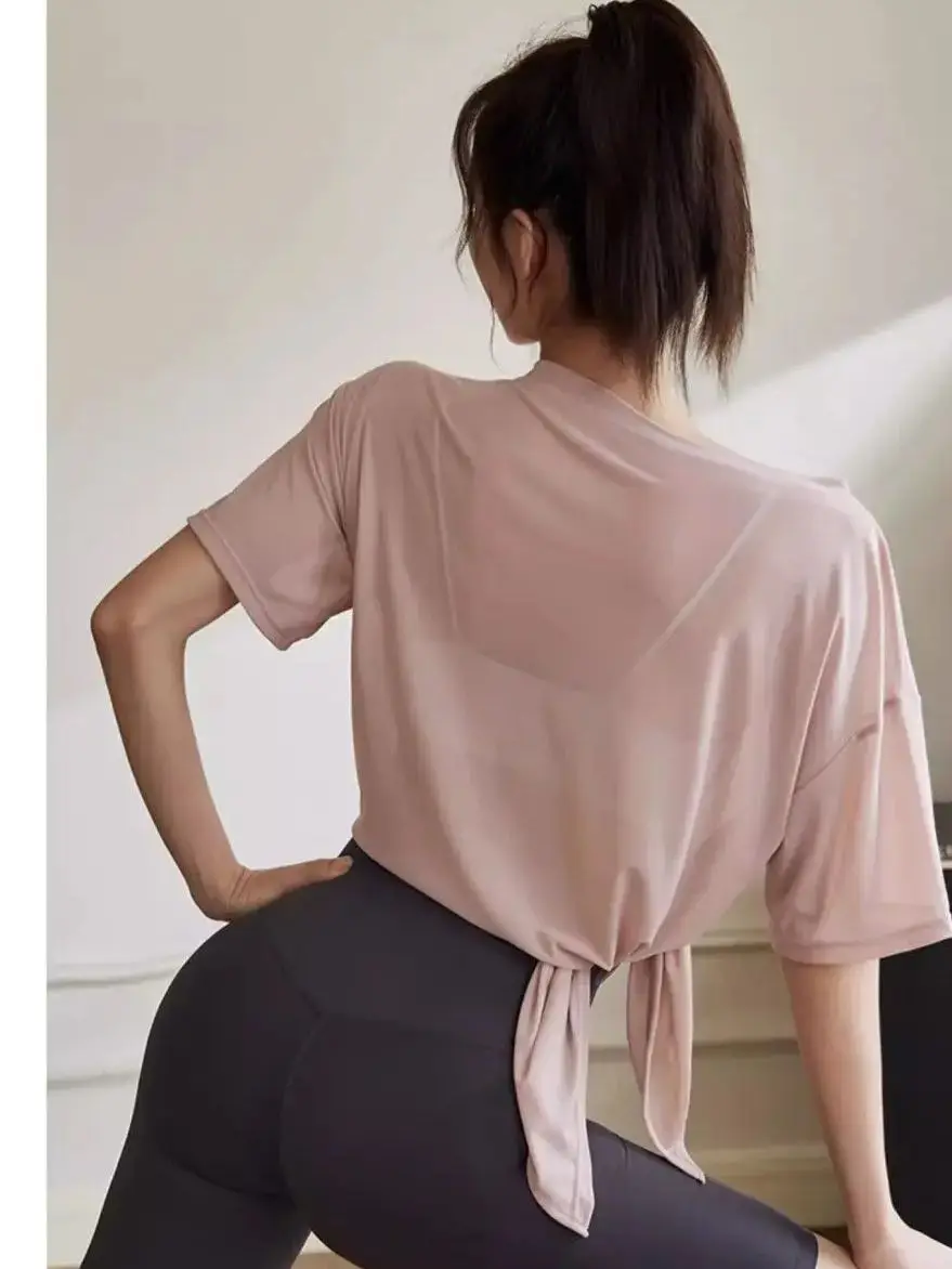 Sports Undershirt Women Loose Cover Loose Yoga Tops t-shirt Summer Thin Training Fitness Sleeveless Blouse Gym Forked