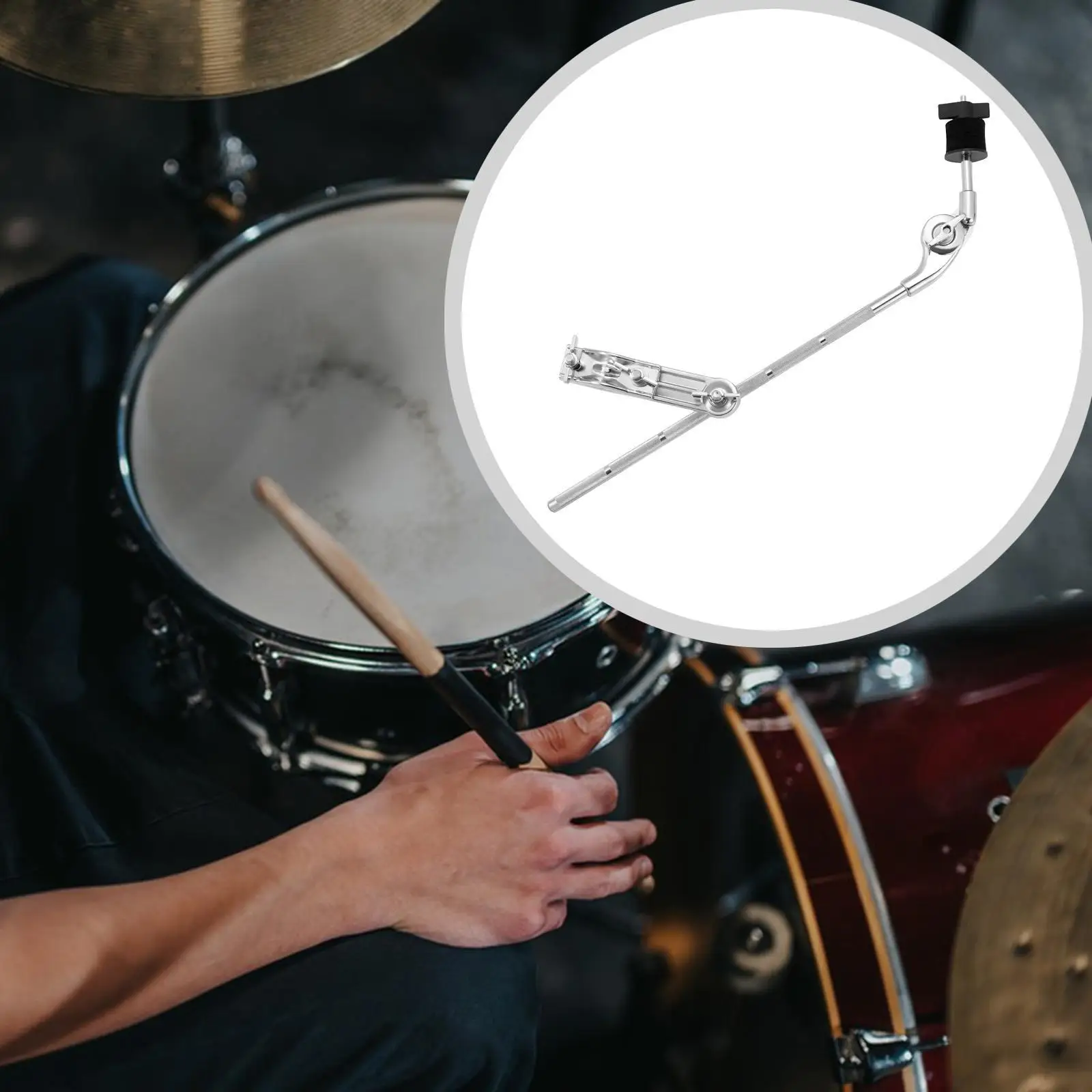 Portable Drum Extension Clamp Alloy Cymbal Arm Holder Drum Parts Drum Accessory for Music Training Rehearsal