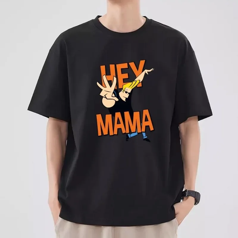 J-Johnny Cartoon Bravo T Shirt Women Couple Combination Clothes Short Sleeve Collar Fashion T-shirt Man Cotton