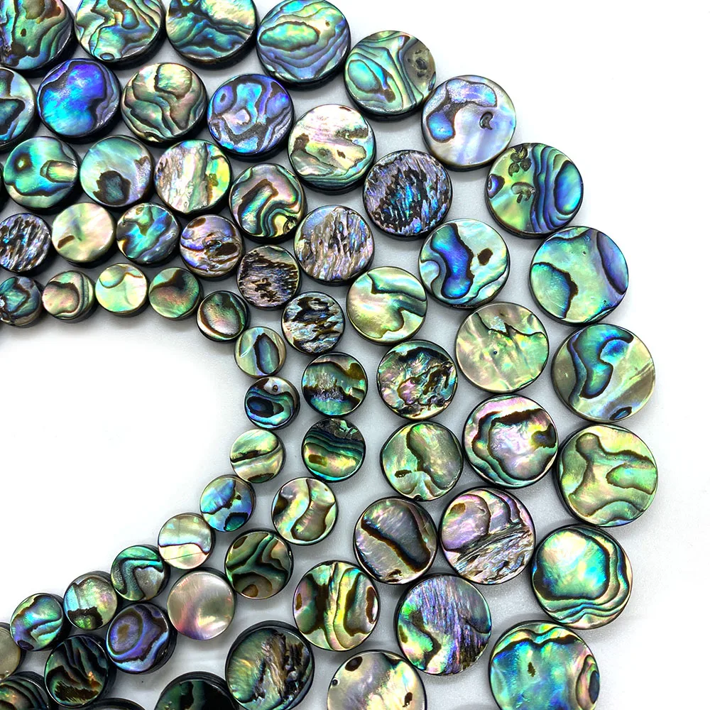 

50pcs Natural Abalone Shell Circular Beads 8mm Production Boutique Fashion Women Jewelry DIY Necklace Earrings Accessories