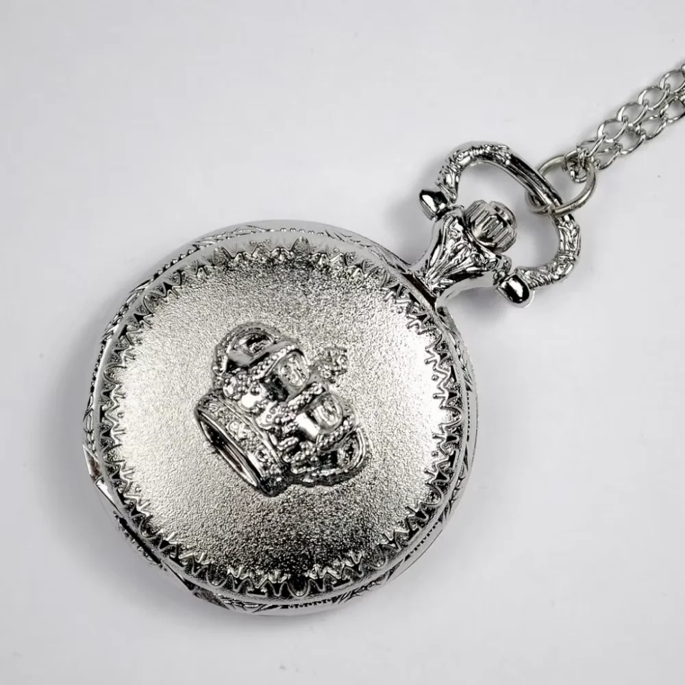6063   Crown Embossed Pocket Watch Flower Engraved Back Case Retro Women Pedant Reloj Bronze Necklace Casual Ladies Fob Watch
