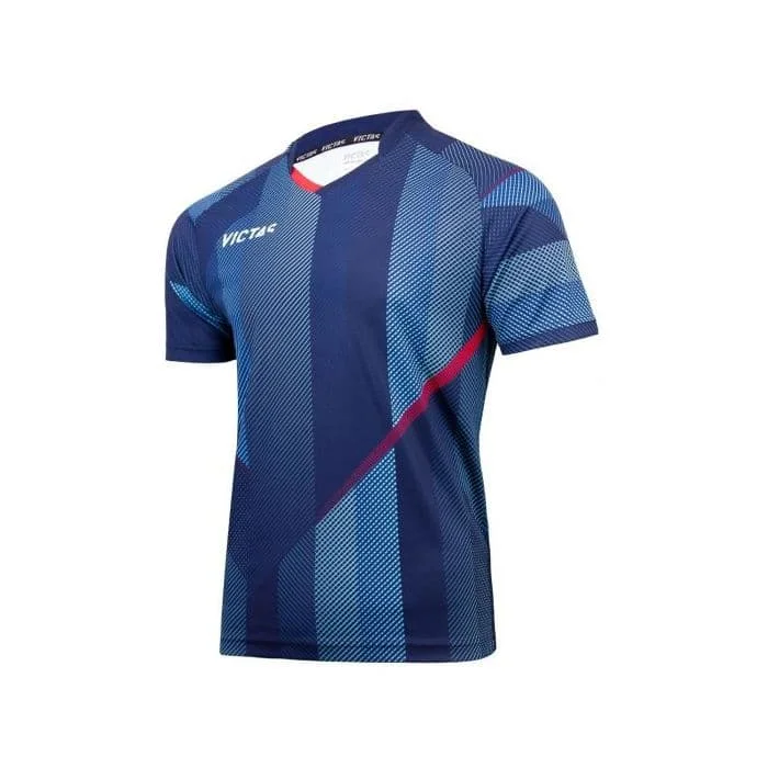New Men Table Tennis Jersey Blue Diagonal Stripe Quick Dry Short Sleeve T Shirt Unisex Badminton Tennis Gym Training Sport Top