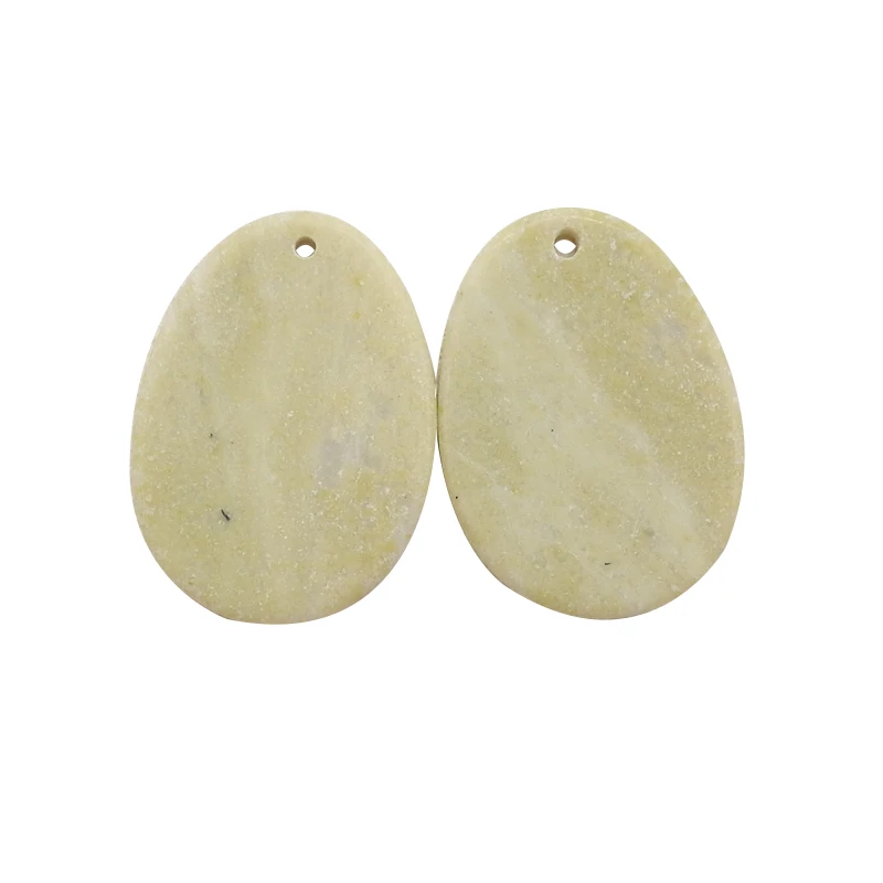 Natural Stone Serpentine Earrings Beads Fashion Jewelry Accessories For Women 30x22x2mm 7g