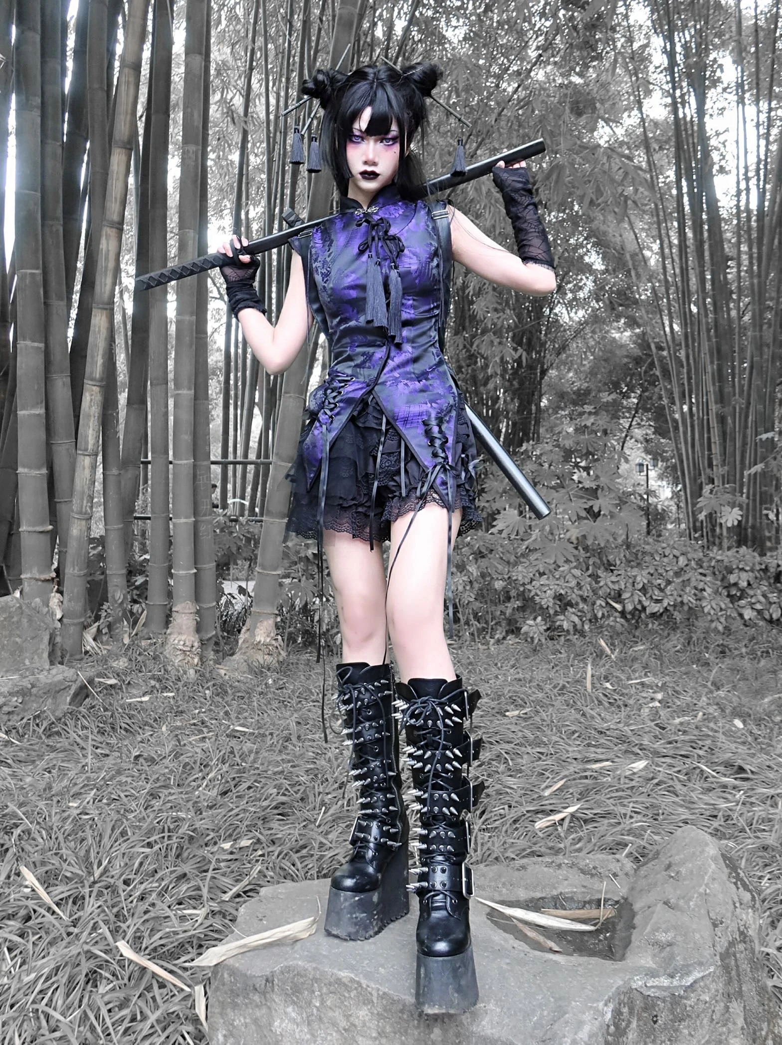 

Одежда для Хэллоуина. Специальный дизайн. Китайский жаккардовый улучшенный топ Cheongsam неправильной формы.