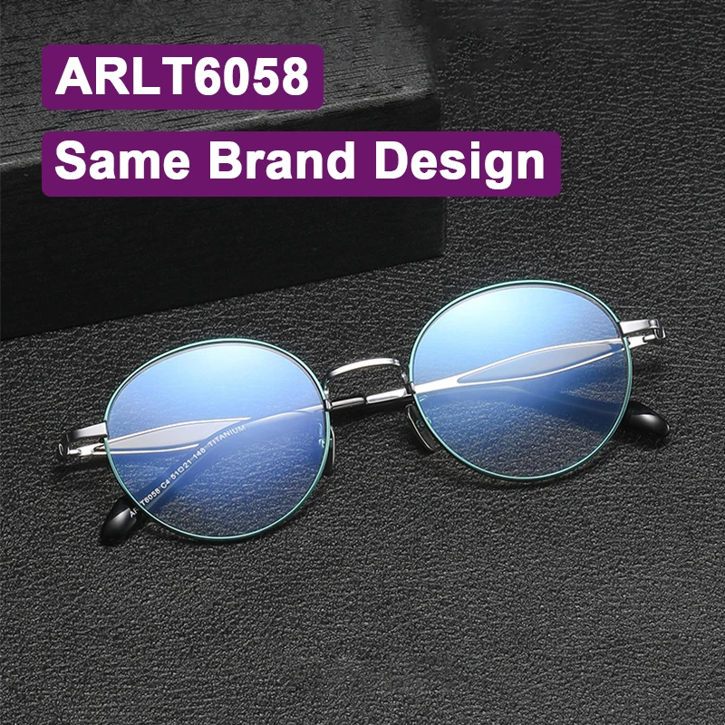 

Luxury Brand Same Design New Round Retro Eyewear Comfortable Temple Glasses Women Men Pure Titanium+Acetate Frame